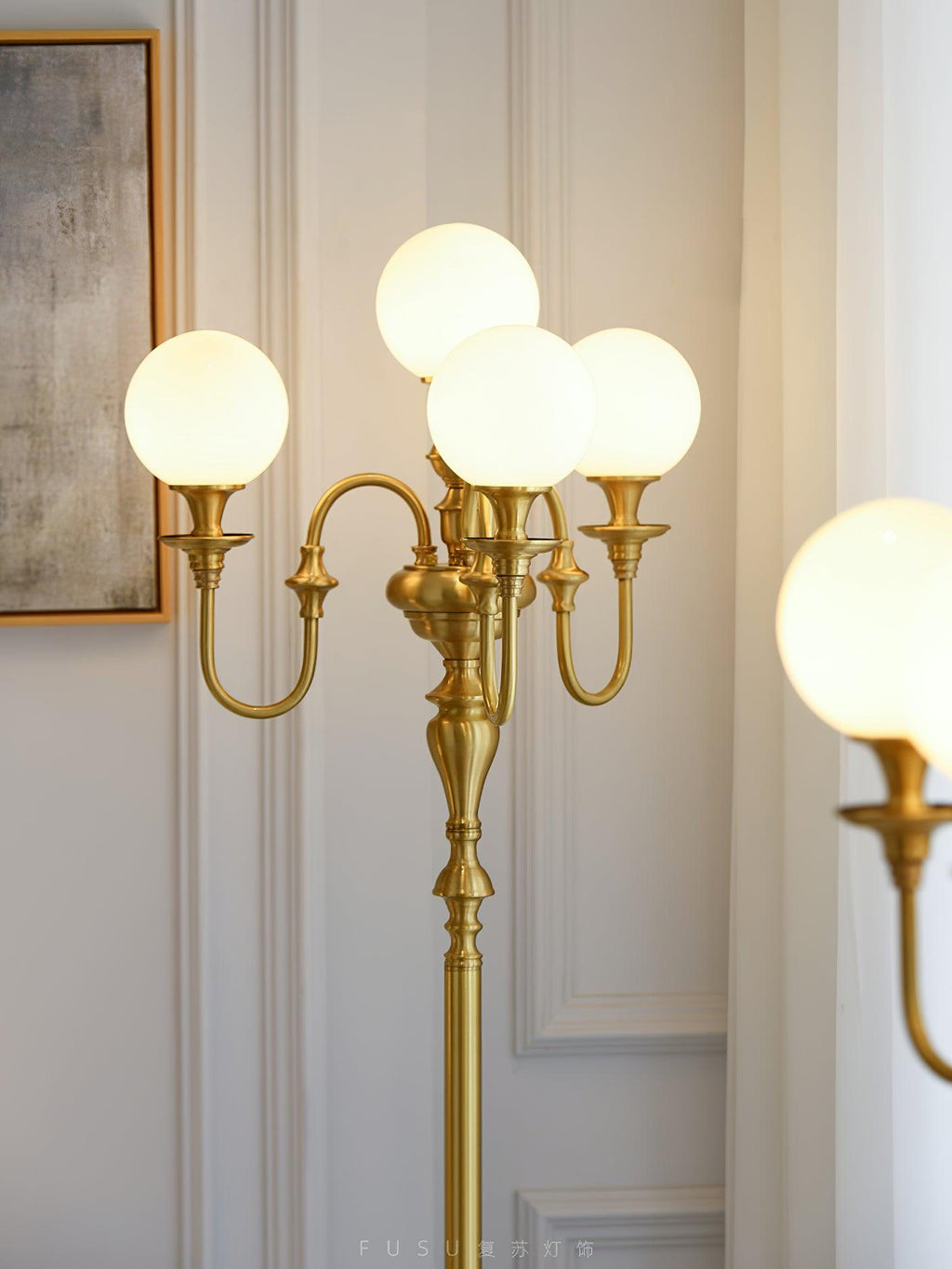 Brass Candelabra Floor Light 19.7", Floor Lamp, detail 8