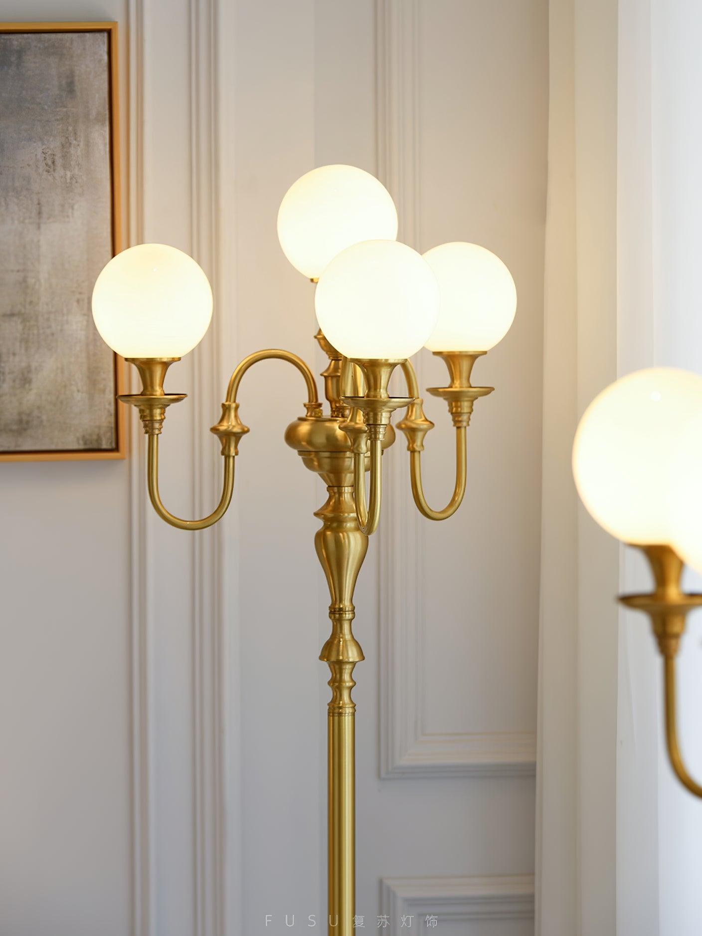 Brass Candelabra Floor Light 19.7", Floor Lamp, detail 8