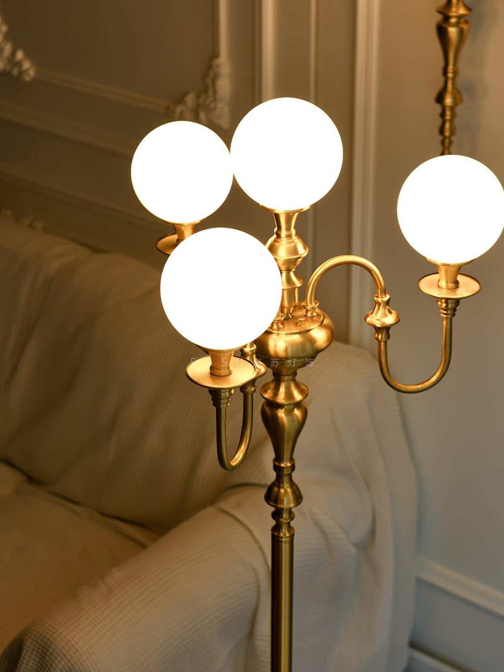 Brass Candelabra Floor Light 19.7", Floor Lamp, detail 9