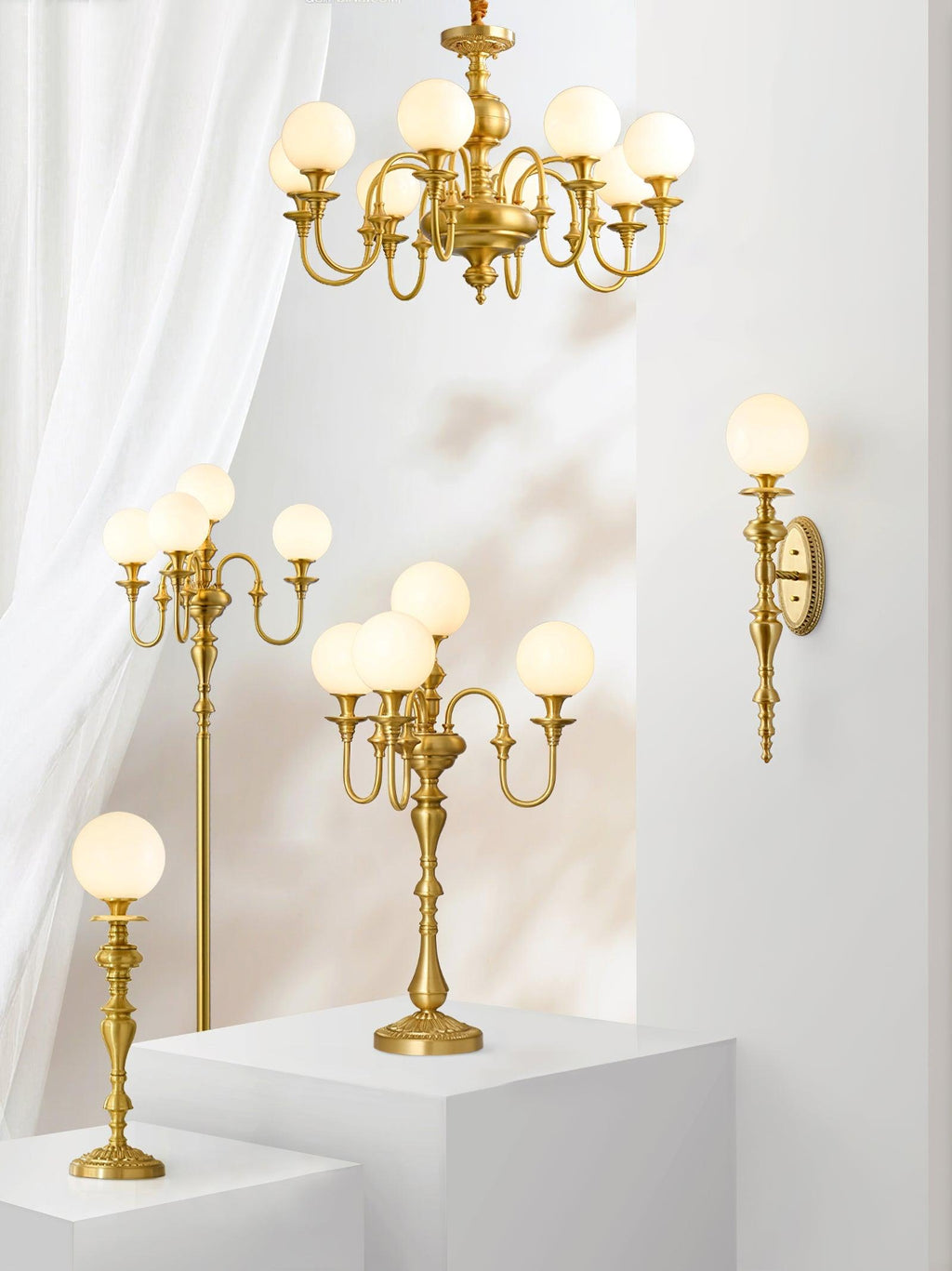 Brass Candelabra Floor Light 19.7", Floor Lamp, detail 10