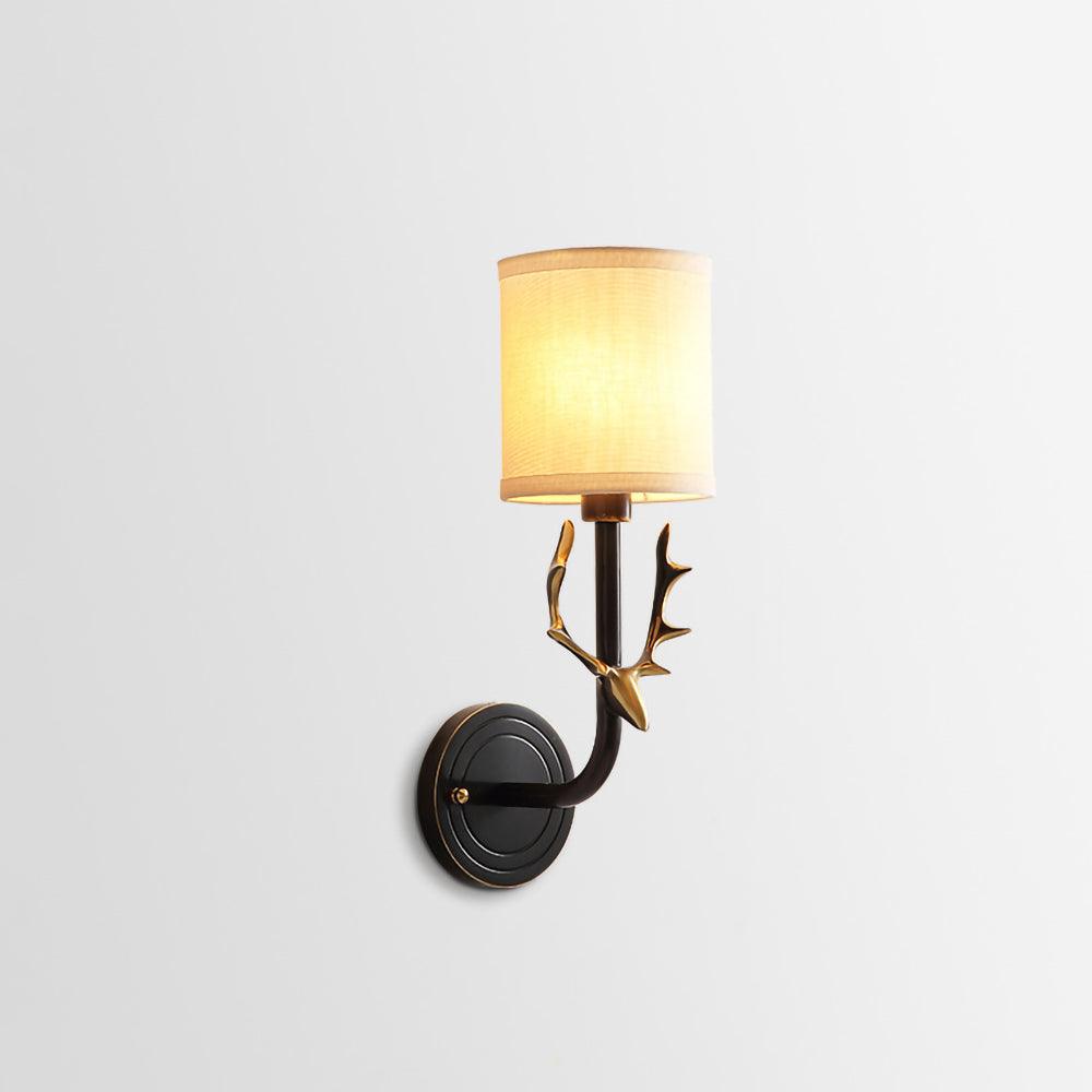 Brass Deer Head Wall Light, Hardwired Wall Sconce, detail 10
