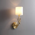 Brass Deer Head Wall Light, Hardwired Wall Sconce, Dia 13cm x H 39cm