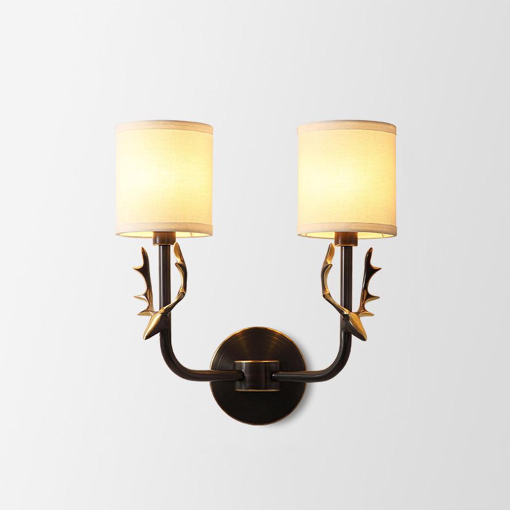 Brass Deer Head Wall Light, Hardwired Wall Sconce, detail 11