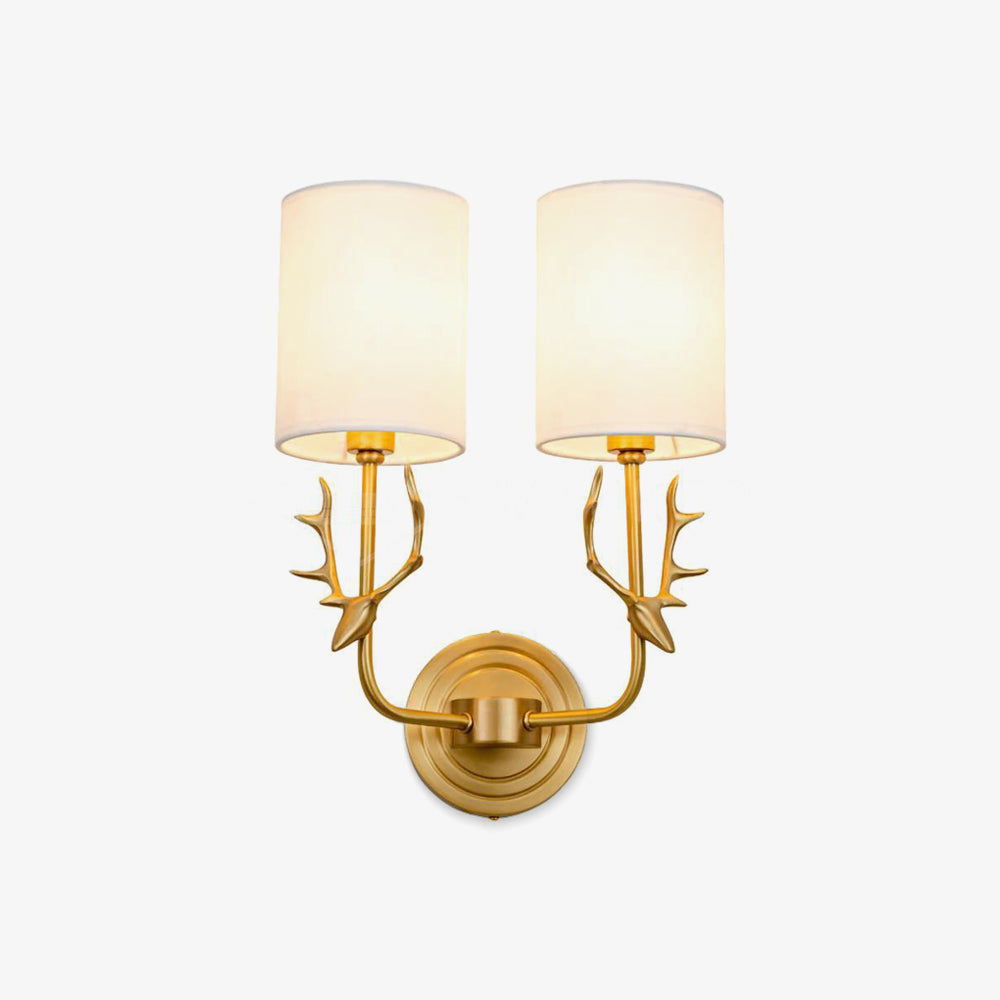 Brass Deer Head Wall Light, Hardwired Wall Sconce, detail 2