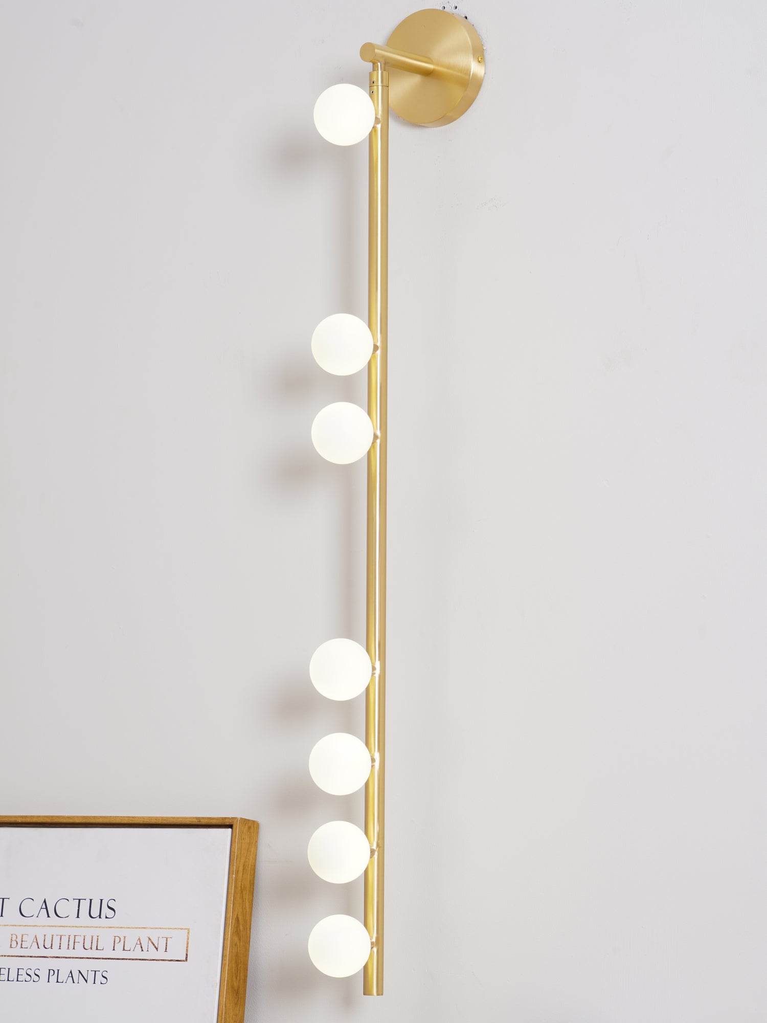 Brass Glass Tube Wall Light - 7 Heads A Φ 4.7 x H 39.4 Brass, Hardwired Wall Sconce, detail 57