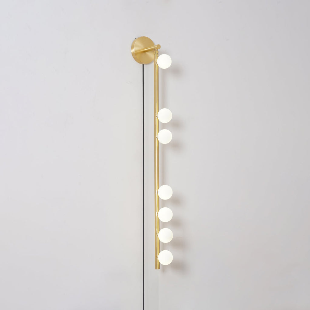Brass Glass Tube Plug-In Wall Light, Plug-In Wall Sconce, detail 6