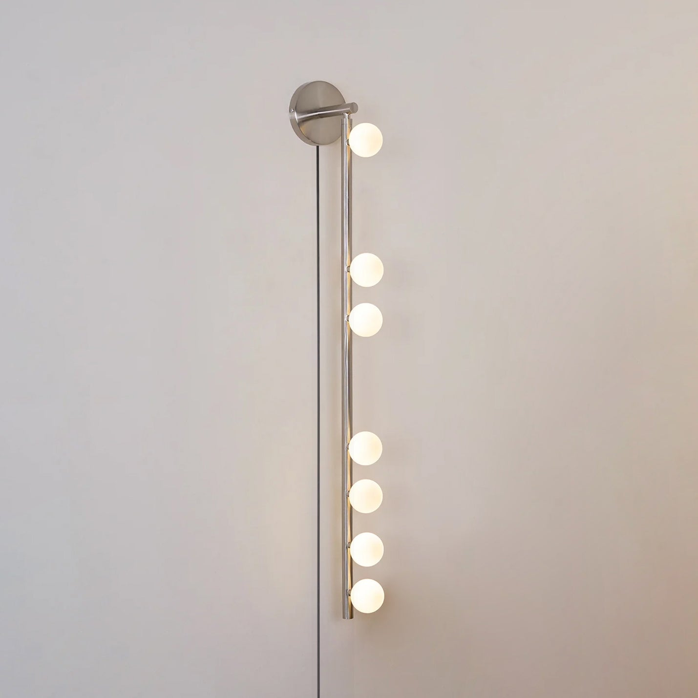 Brass Glass Tube Plug-In Wall Light, Plug-In Wall Sconce, detail 12