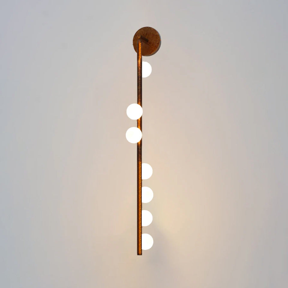 Brass Glass Tube Wall Light - 3 Heads Size: Dia 12cm x... Brass, Hardwired Wall Sconce, detail 88