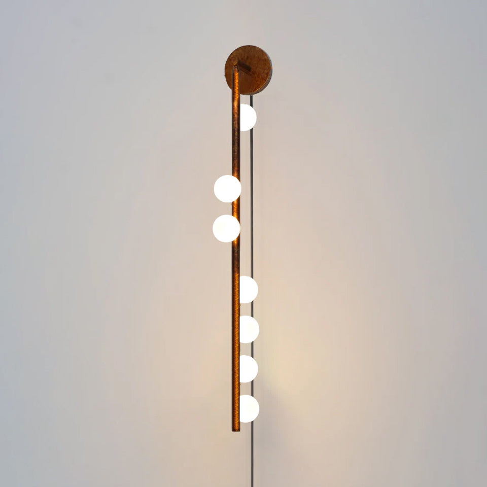Brass Glass Tube Plug-In Wall Light, Plug-In Wall Sconce, detail 8