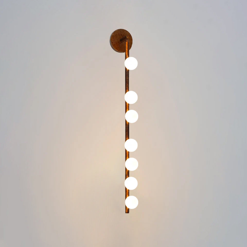 Brass Glass Tube Wall Light - 3 Heads Size: Dia 12cm x... Brass, Hardwired Wall Sconce, detail 89