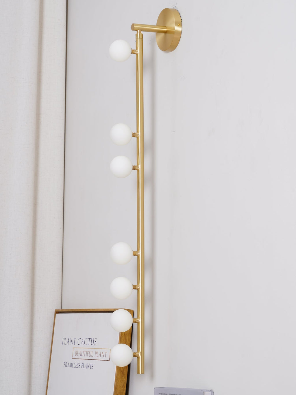 Brass Glass Tube Wall Light - 7 Heads A Φ 4.7 x H 39.4 Brass, Hardwired Wall Sconce, detail 59