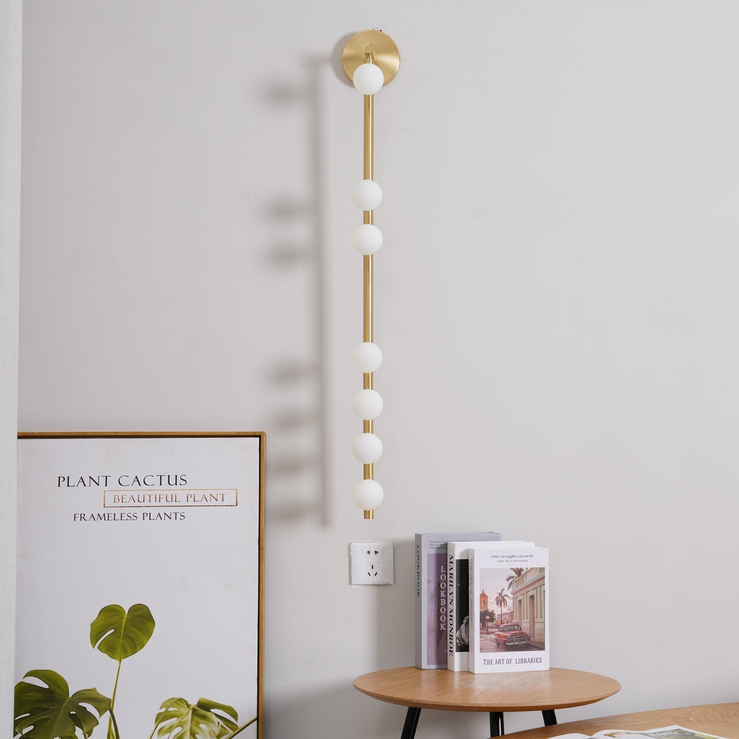 Brass Glass Tube Wall Light - 7 Heads A Φ 4.7 x H 39.4 Brass, Hardwired Wall Sconce, detail 24
