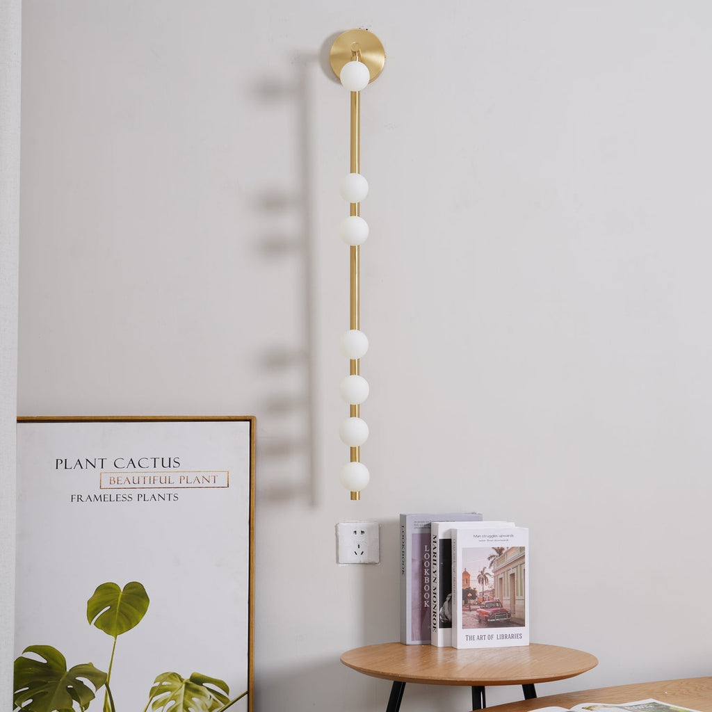 Brass Glass Tube Wall Light - 3 Heads Size: Dia 12cm x... Brass, Hardwired Wall Sconce, detail 25