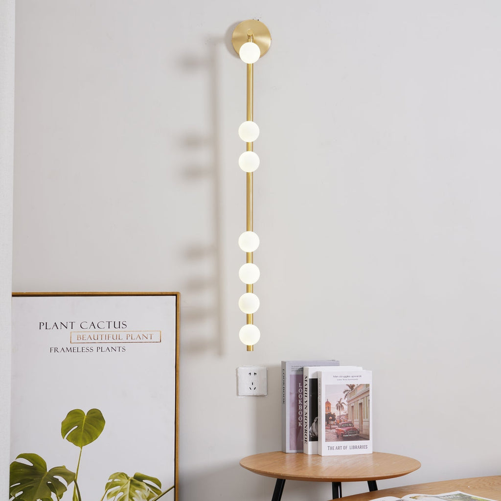 Brass Glass Tube Plug-In Wall Light, Plug-In Wall Sconce, detail 17