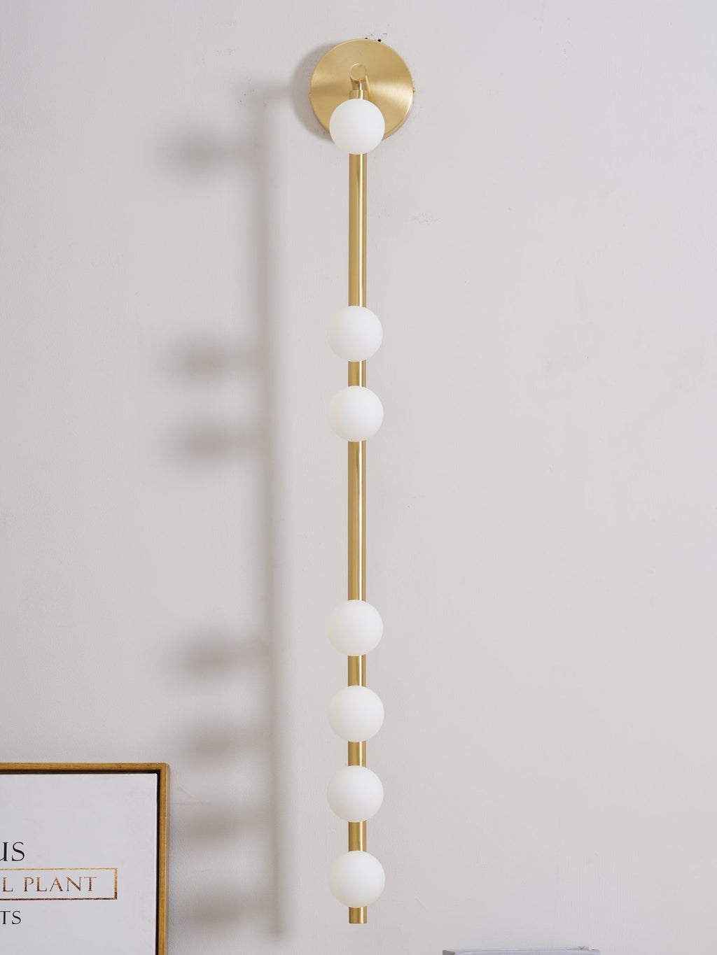 Brass Glass Tube Wall Light - 3 Heads Size: Dia 12cm x... Brass, Hardwired Wall Sconce, detail 54