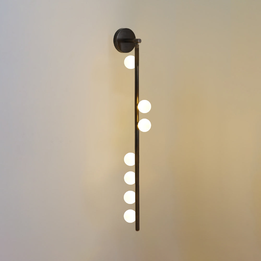 Brass Glass Tube Wall Light - 7 Heads A Φ 4.7 x H 39.4 Brass, Hardwired Wall Sconce, detail 67