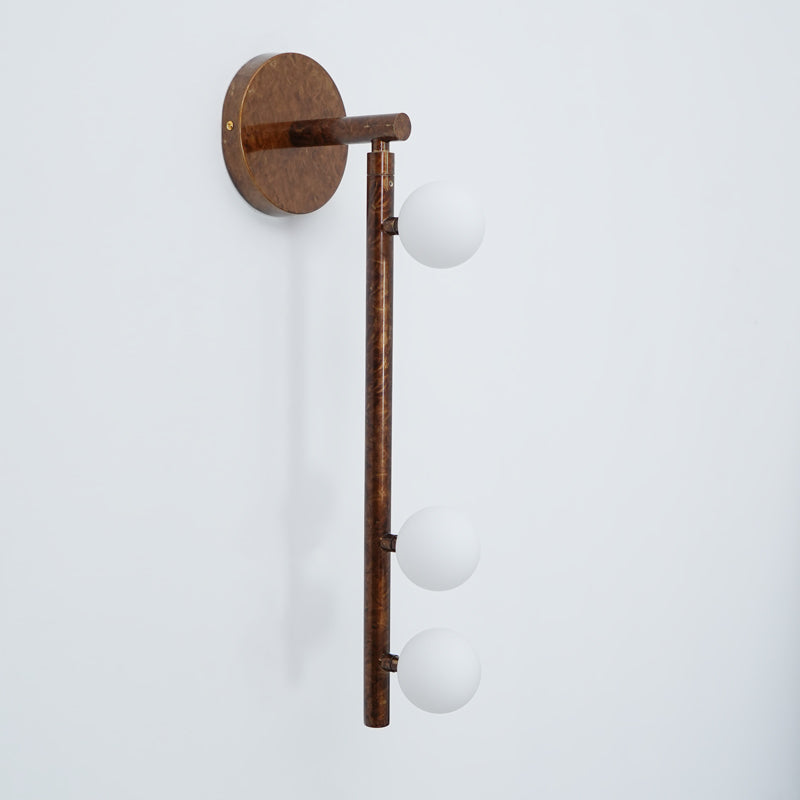 Brass Glass Tube Wall Light - 3 Heads Size: Dia 12cm x... Brass, Hardwired Wall Sconce, detail 61