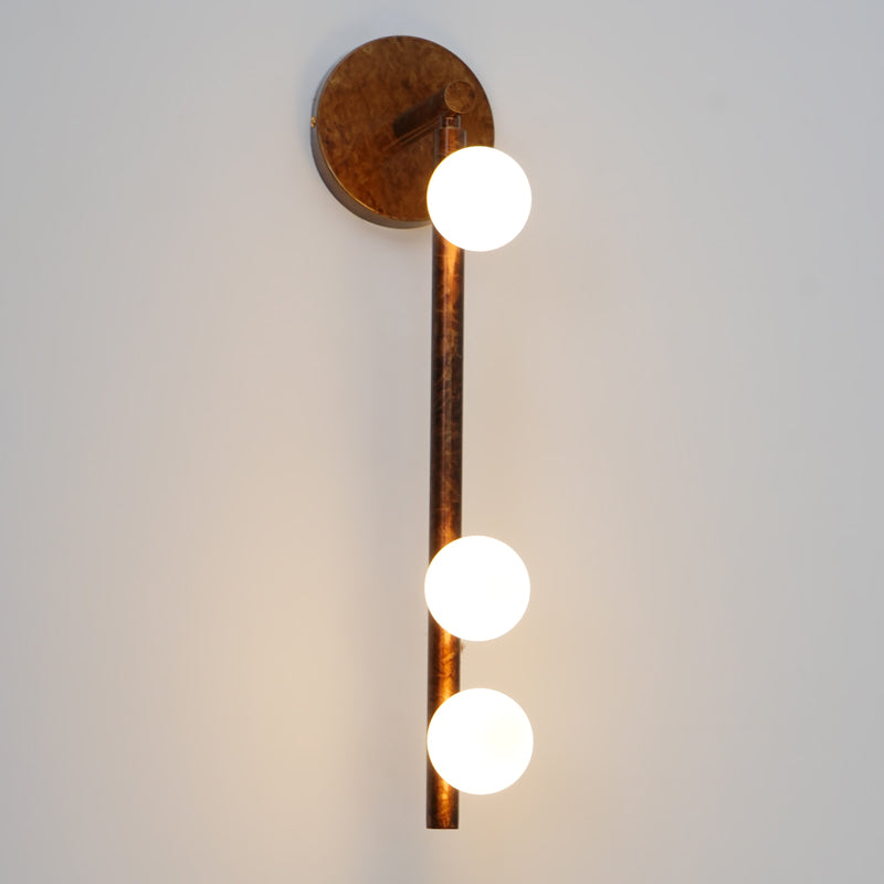 Brass Glass Tube Wall Light - 3 Heads Size: Dia 12cm x... Brass, Hardwired Wall Sconce, detail 64