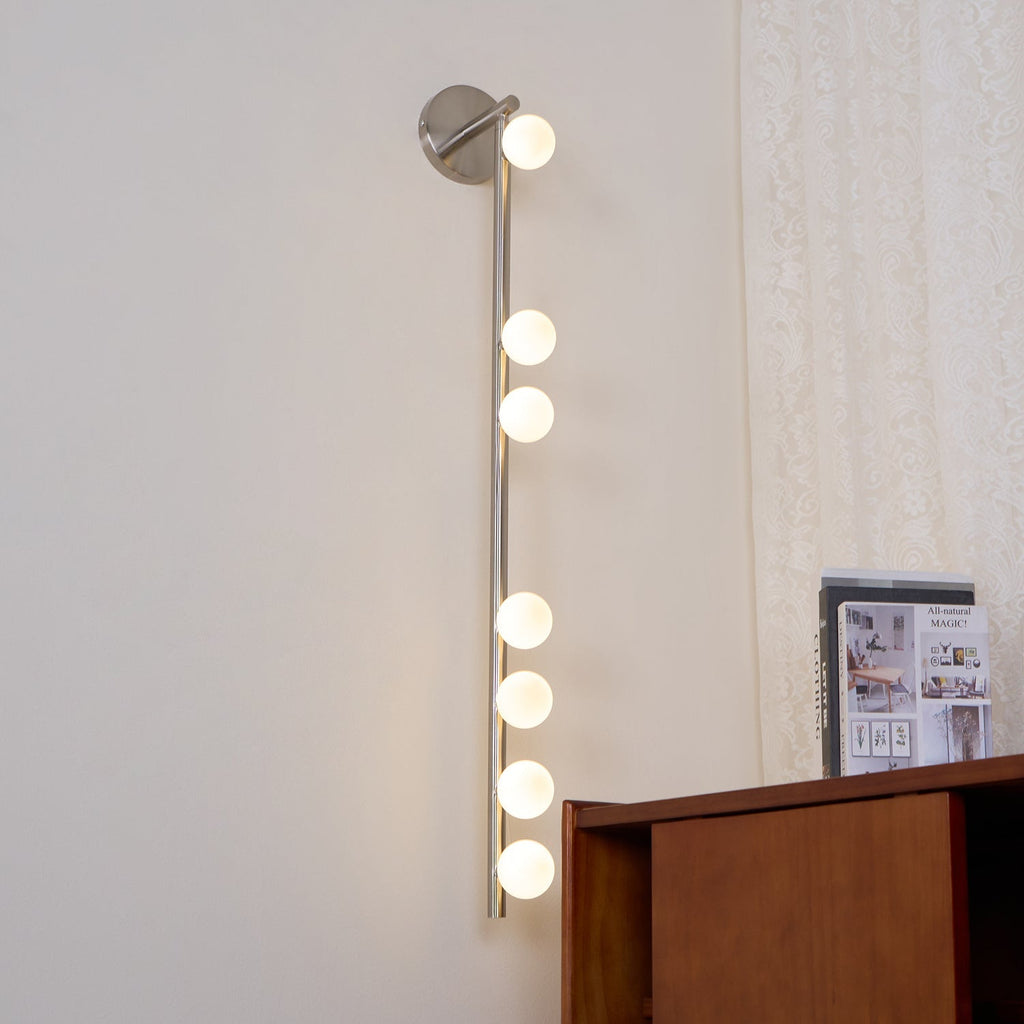Brass Glass Tube Plug-In Wall Light, Plug-In Wall Sconce, detail 19