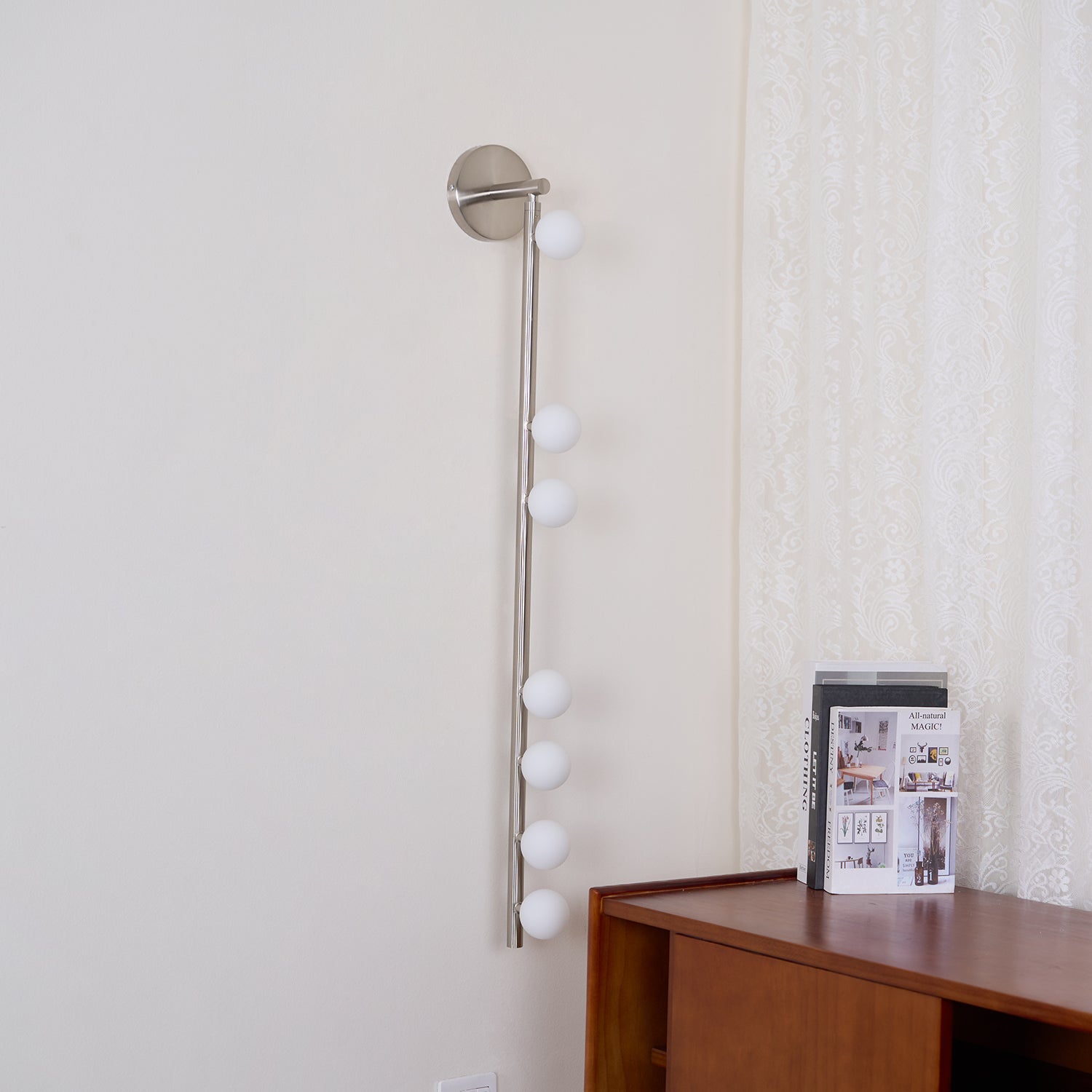 Brass Glass Tube Wall Light - 7 Heads A Φ 4.7 x H 39.4 Brass, Hardwired Wall Sconce, detail 77