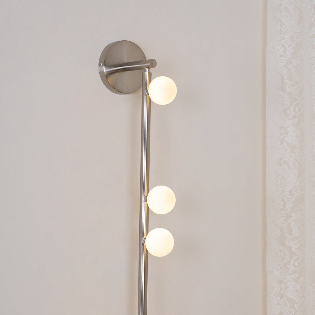 Brass Glass Tube Wall Light - 3 Heads Size: Dia 12cm x... Brass, Hardwired Wall Sconce, detail 75