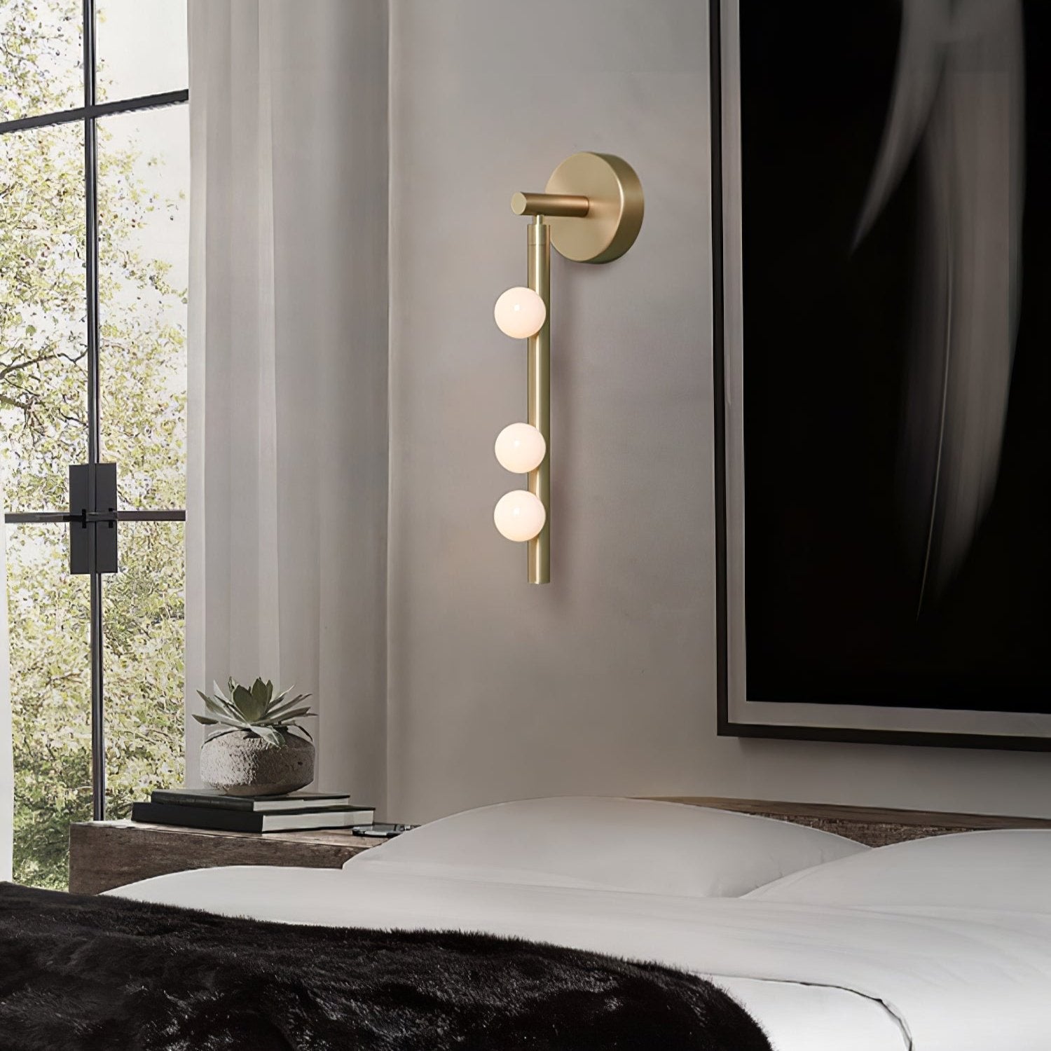 Brass Glass Tube Plug-In Wall Light, Plug-In Wall Sconce, detail 101