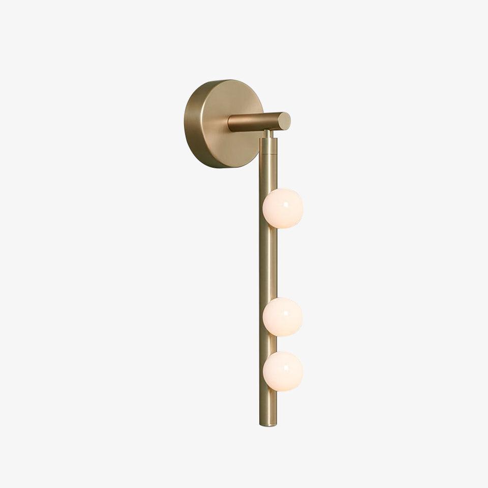 Brass Glass Tube Wall Light - 3 Heads Size: Dia 12cm x... Brass, Hardwired Wall Sconce, detail 29