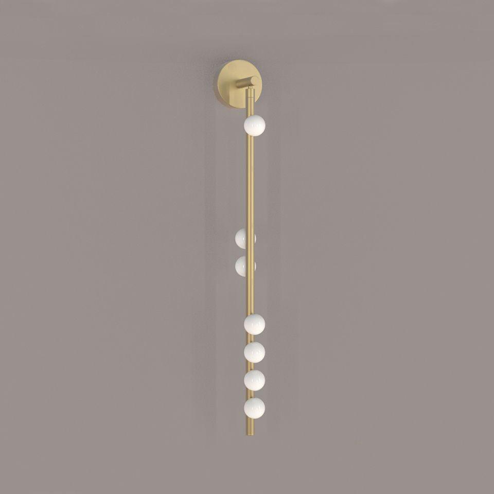Brass Glass Tube Wall Light - 3 Heads Size: Dia 12cm x... Brass, Hardwired Wall Sconce, detail 31
