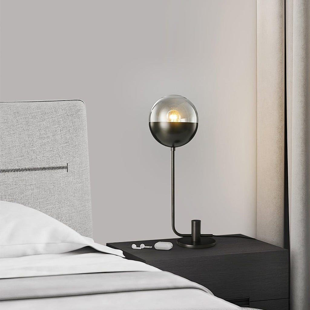 Brass Globular Table Light, Bedside Table Lamp, detail 6