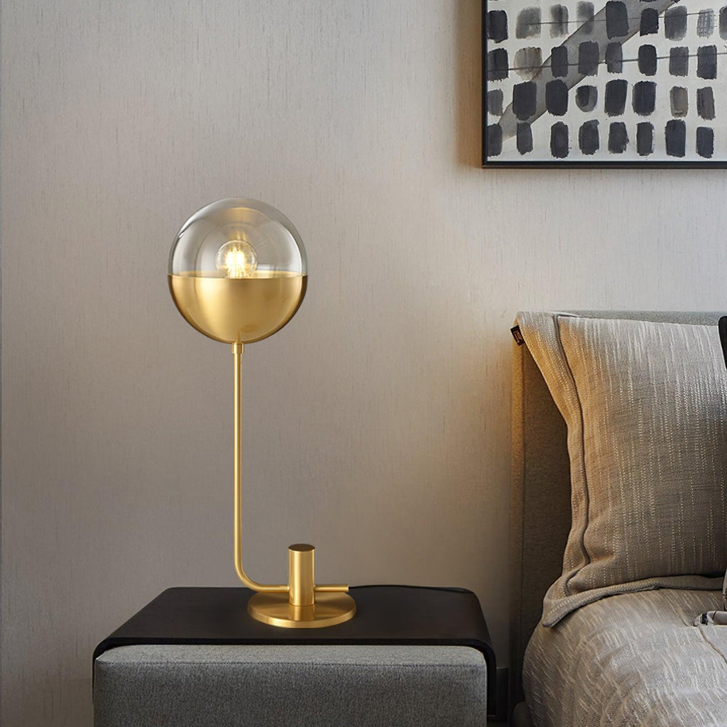 Brass Globular Table Light, Bedside Table Lamp, detail 7