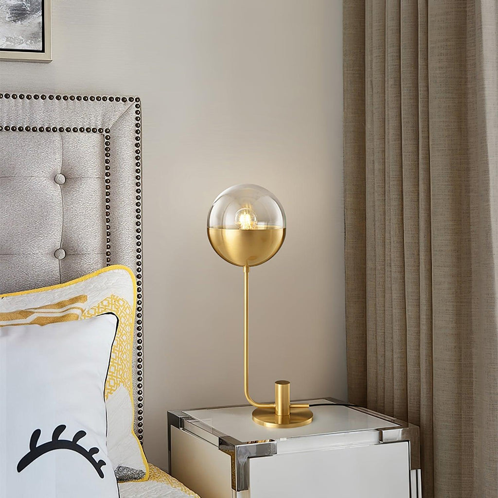 Brass Globular Table Light, Bedside Table Lamp, detail 4