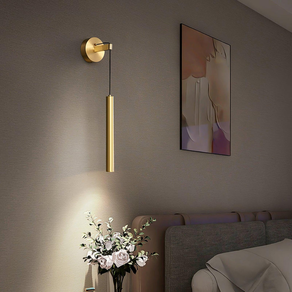 Brass Line Wall Light, Hardwired Wall Sconce, detail 5