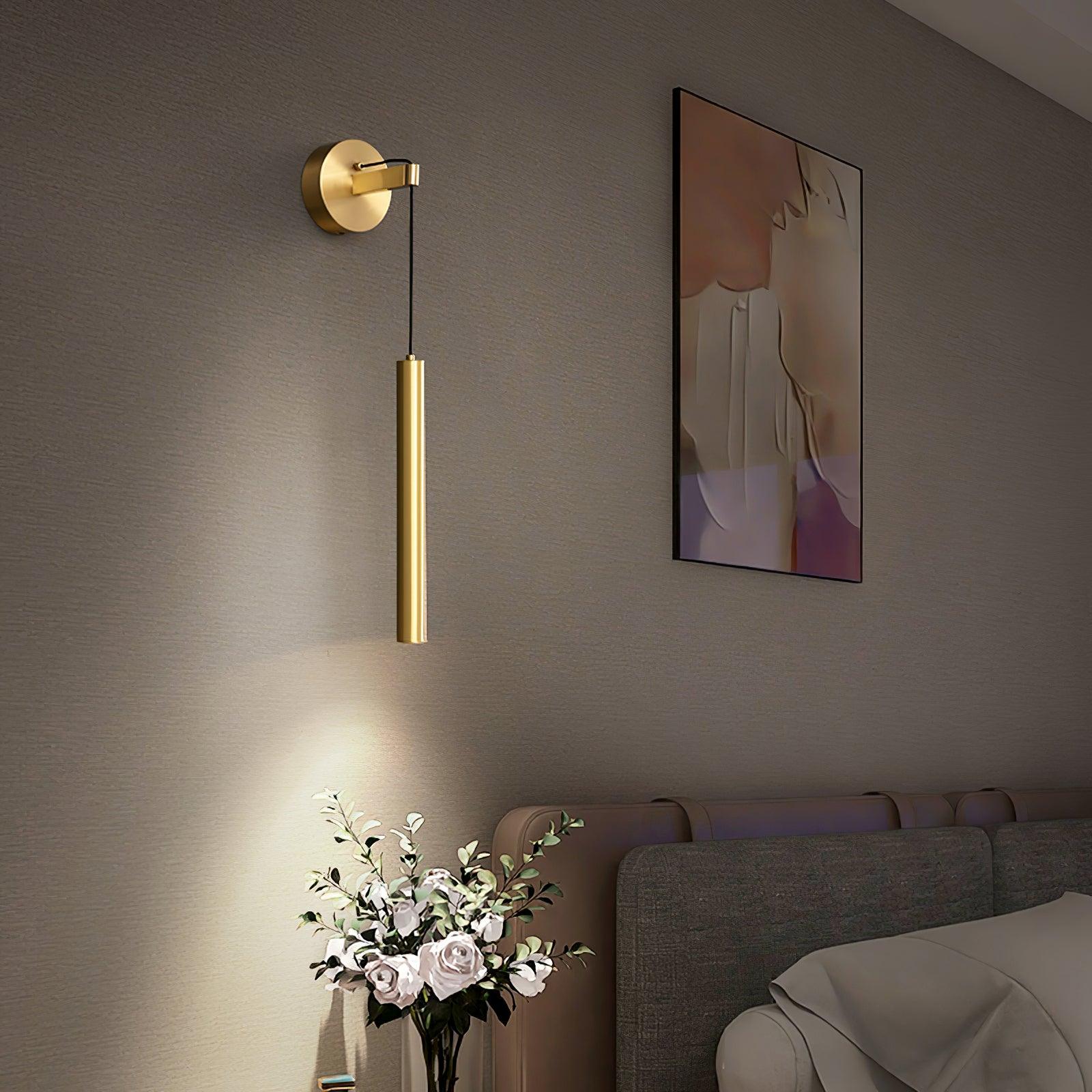 Brass Line Wall Light, Hardwired Wall Sconce, detail 5