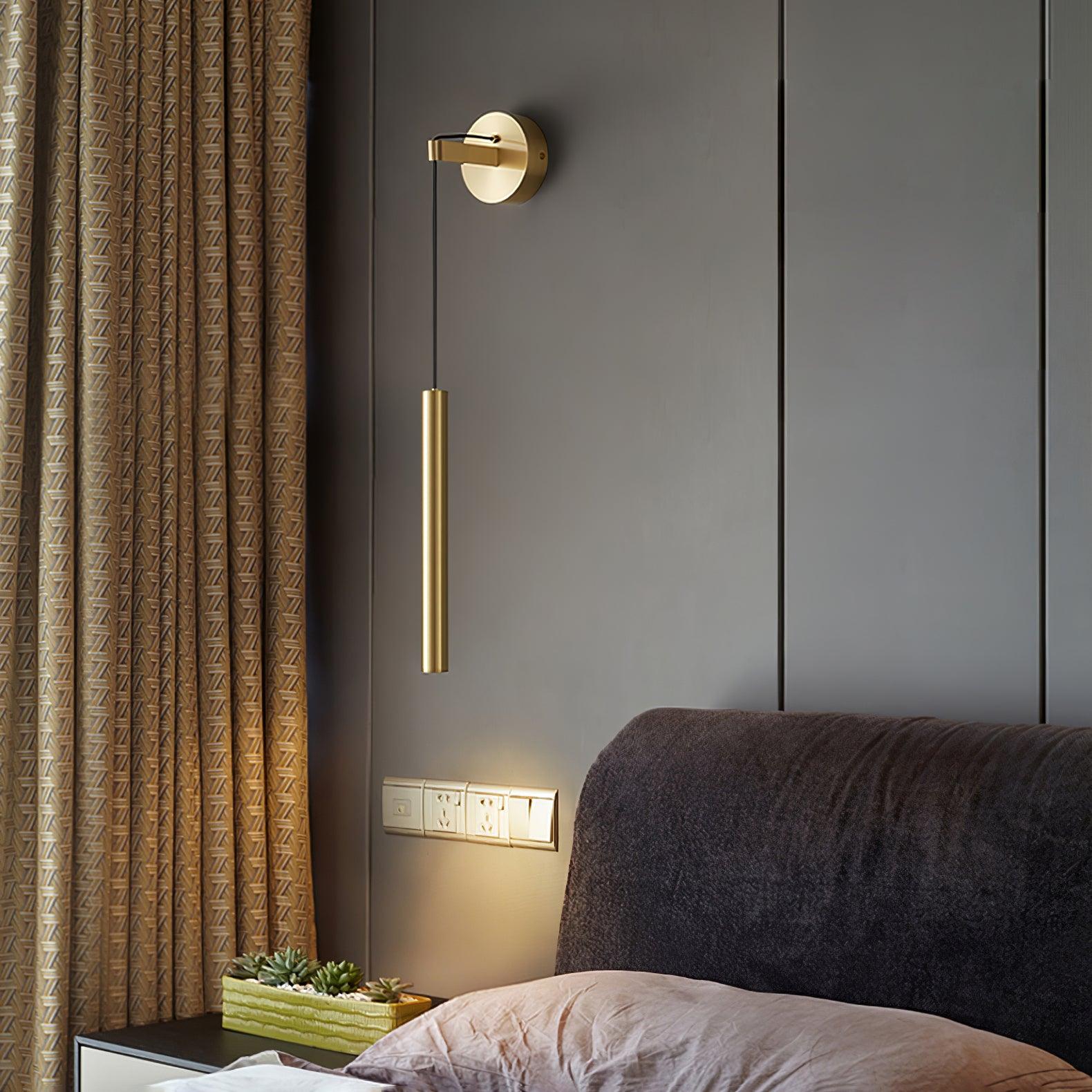 Brass Line Wall Light, Hardwired Wall Sconce, detail 3