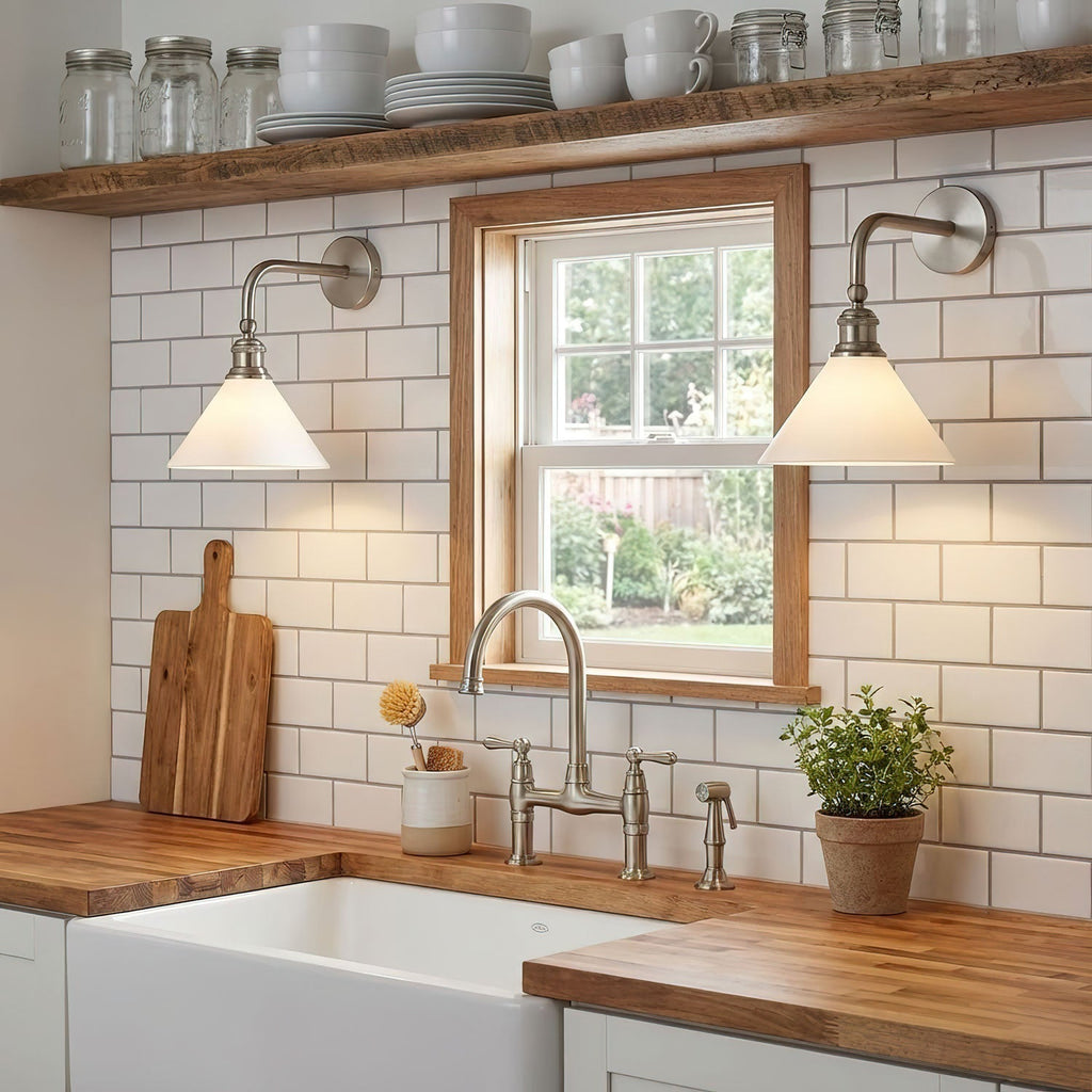 Bridgemont Wall Light - Dia 24cm x W 32cm x H 35cm Metal, Hardwired Wall Sconce, detail 3
