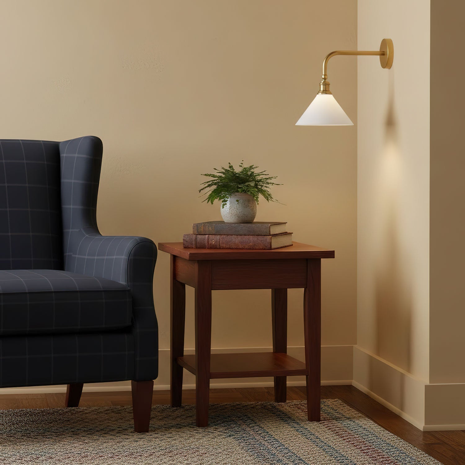 Bridgemont Wall Light - Dia 24cm x W 32cm x H 35cm Metal, Hardwired Wall Sconce, detail 8