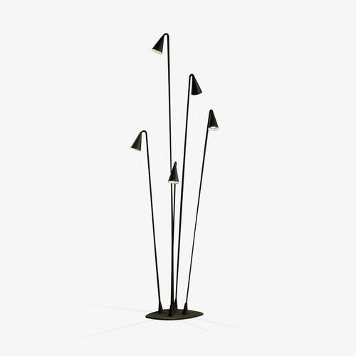 Bellflower Exterior Floor Light, Outdoor Wall Light, Aluminum, ∅ 5.1″ x H 39.4″