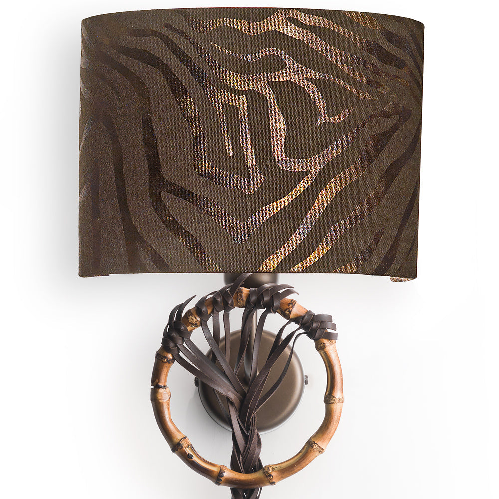Boho Chic Patterned Bamboo Wall Light, Wall Sconce, detail 6
