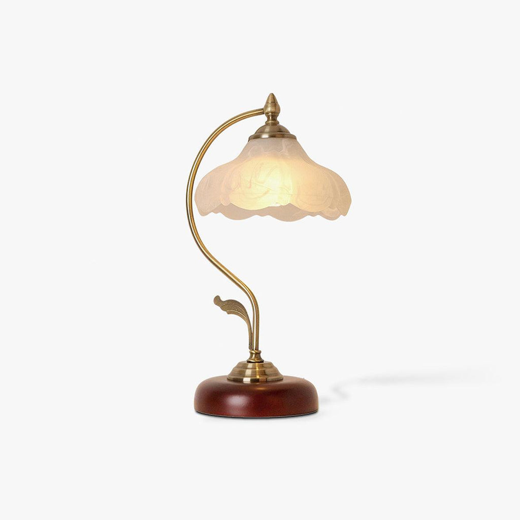 Brown Dome Table Light, Bedside Table Lamp, Metal, W 7.9″ x H 16.9″