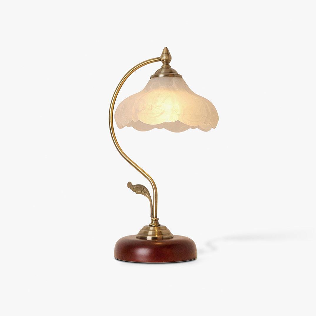 Retro Flower Table Light, Bedside Table Lamp, Metal, W 7.9″ x H 16.9″