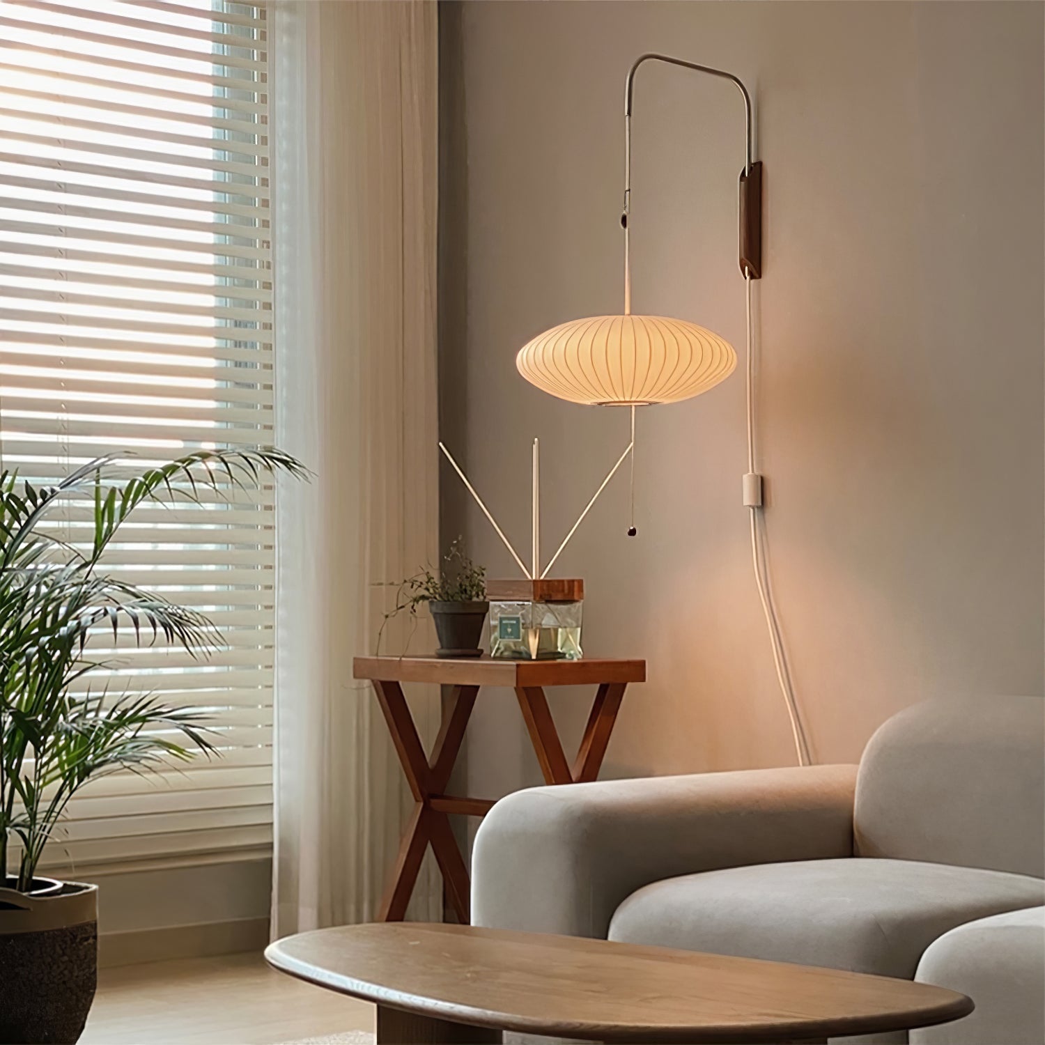 Bubble Ball Wall Light - Dia 26cm x H 36cm Polymer, Plug-In Wall Sconce, detail 6