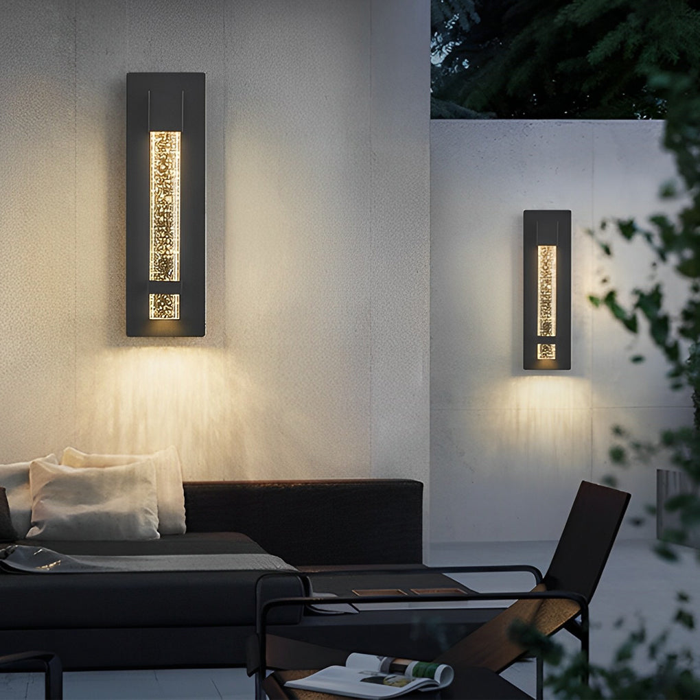 11.8 Inch Waterproof Hardwired Bubbles Glass Exterior Wall Light, Outdoor Wall Light, Aluminum + Stainless Steel, 11.8"