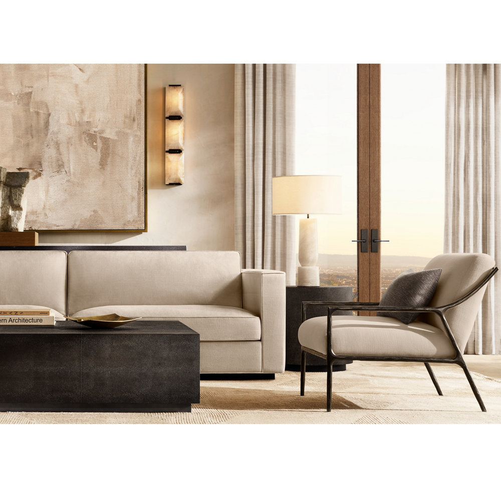 Harlow Calcite Triple Wall Light, Bedroom Wall Sconce, detail 12