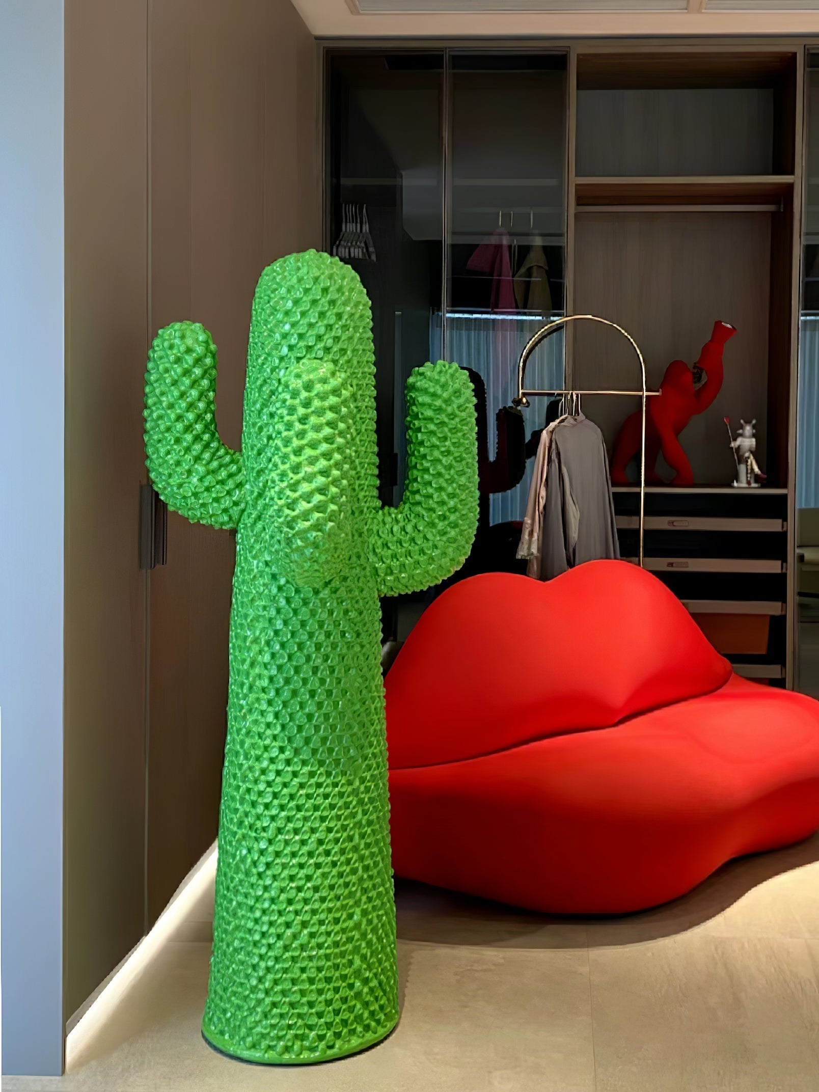 Glass Mello Sculptural Portable Lamp Cactus Coat Rack, Bedside Table Lamp, detail 20