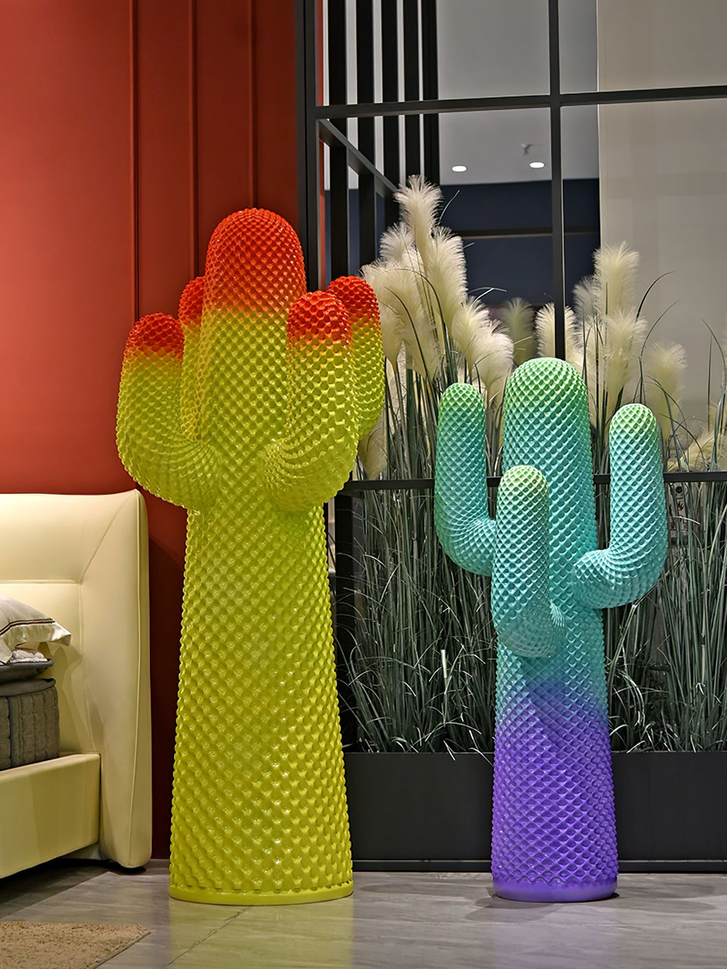 Glass Mello Sculptural Portable Lamp Cactus Coat Rack, Bedside Table Lamp, detail 21