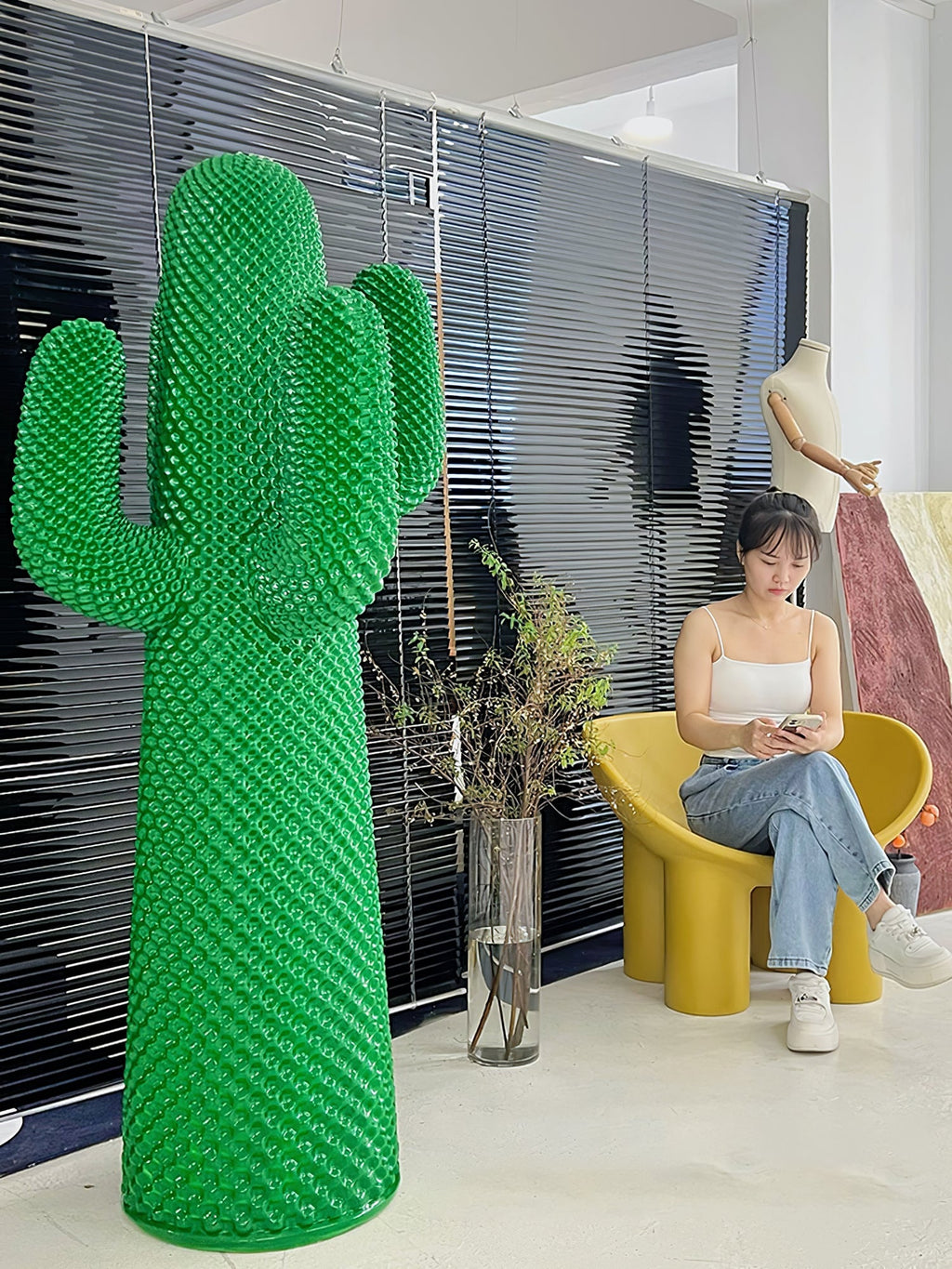 Glass Mello Sculptural Portable Lamp Cactus Coat Rack, Bedside Table Lamp, detail 27