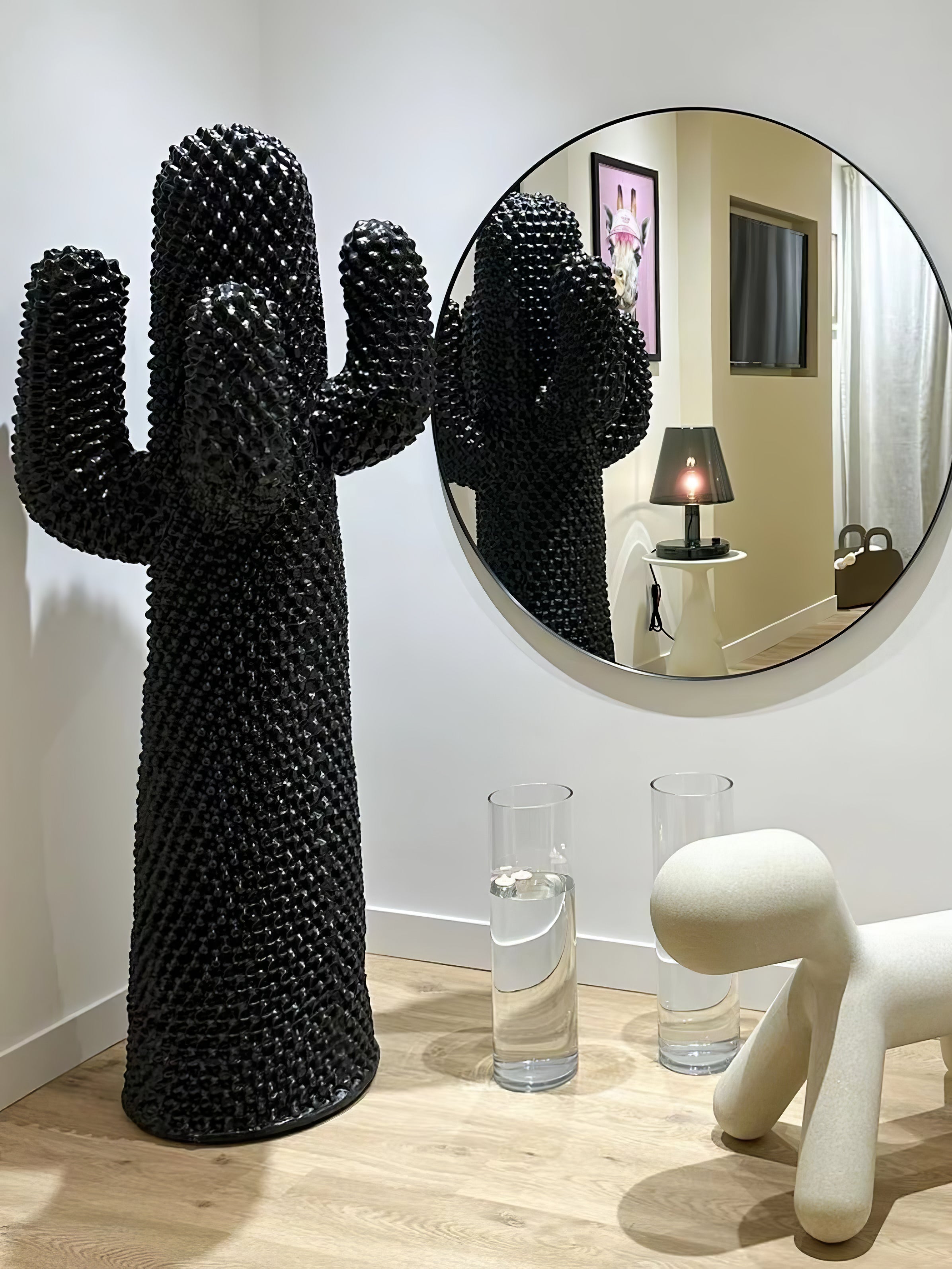 Glass Mello Sculptural Portable Lamp Cactus Coat Rack, Bedside Table Lamp, detail 33