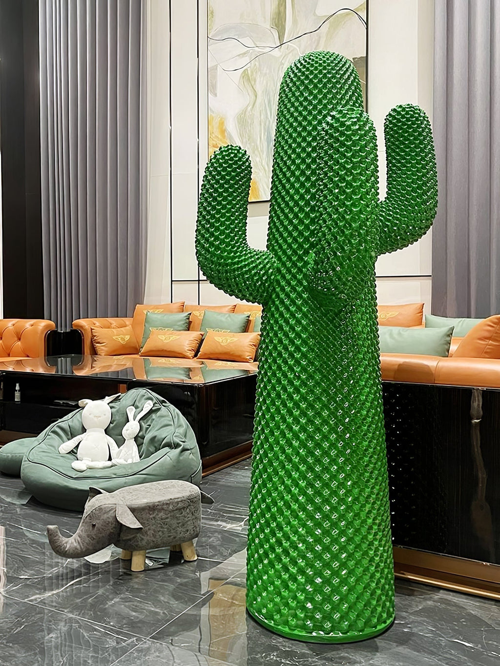 Glass Mello Sculptural Portable Lamp Cactus Coat Rack, Bedside Table Lamp, detail 34