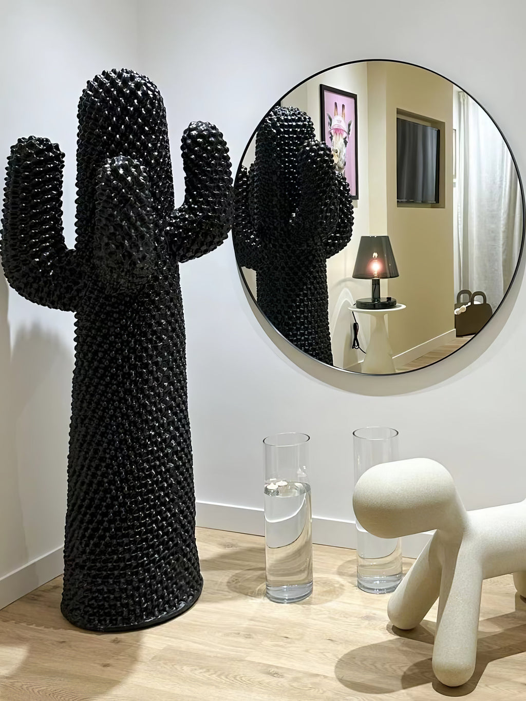 Glass Mello Sculptural Portable Lamp Cactus Coat Rack, Bedside Table Lamp, detail 41