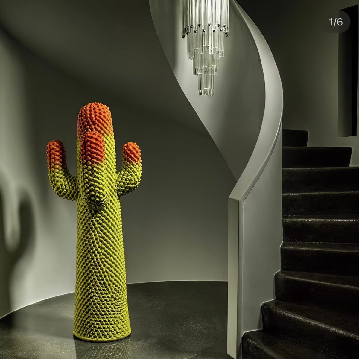 Glass Mello Sculptural Portable Lamp Cactus Coat Rack, Bedside Table Lamp, detail 60